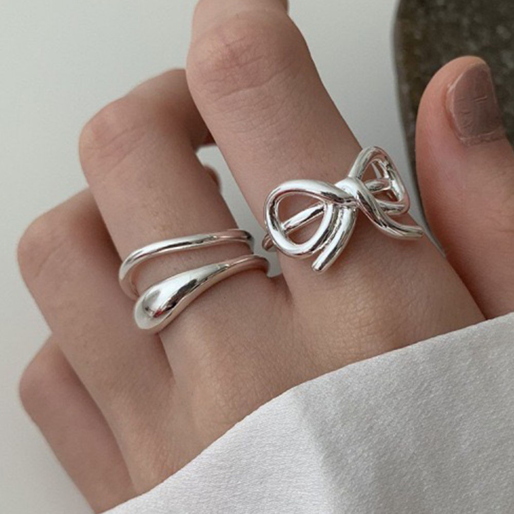 Tie Clip Silver - Schlichter Ring aus 925er-Sterlingsilber für Frauen,