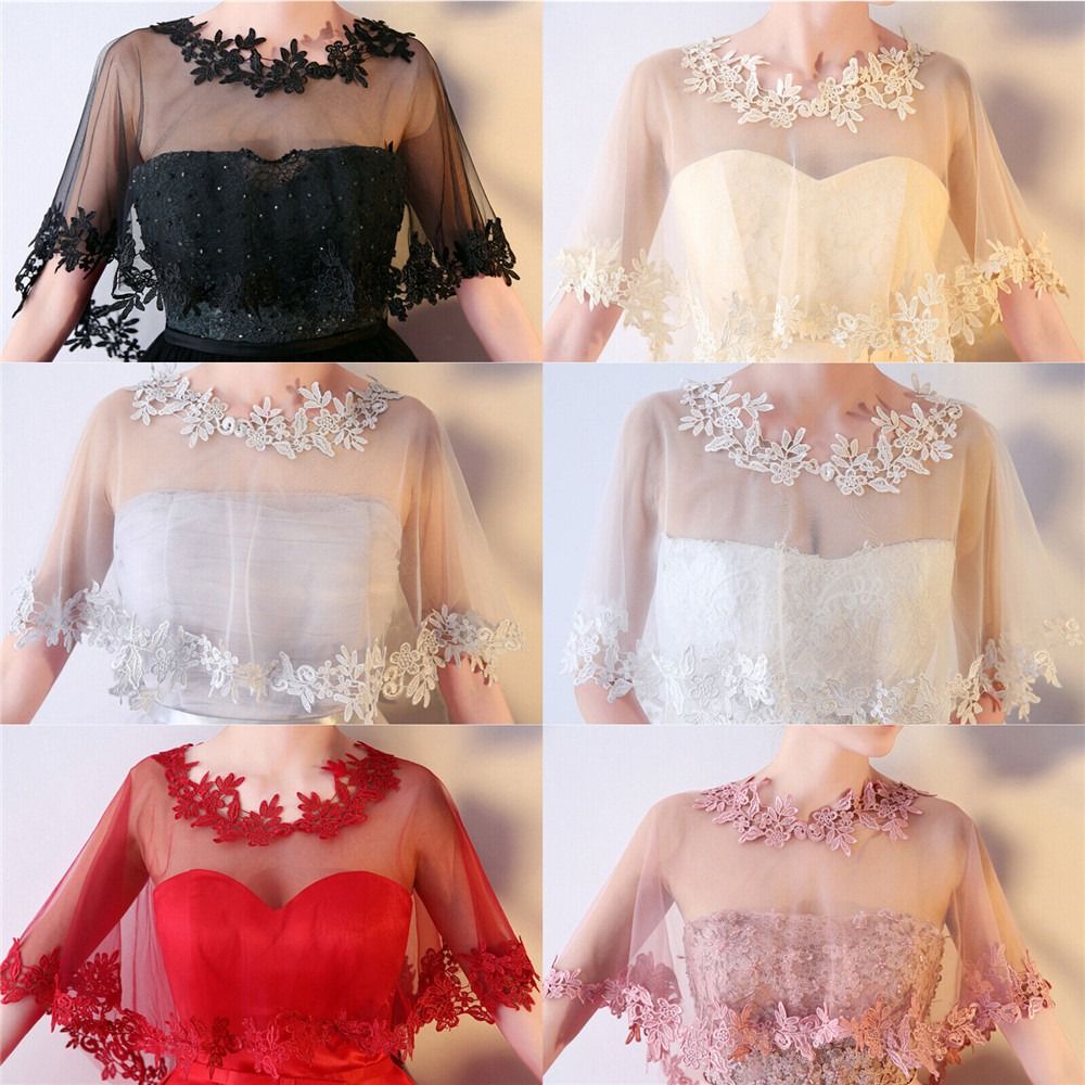Mode Spitze Kurzarm Shrug Brau – Stole Wedding Shawl Bewertung und Preis